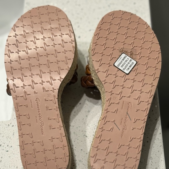 Gianvito Rossi Marbella Braided Leather Espadrille Slides - Picture 2 of 3